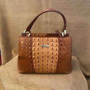 Leather Croc Satchel Purse